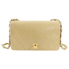 Chanel Vintage 1989-91 Beige Mini Quilted Classic Full Flap GHW