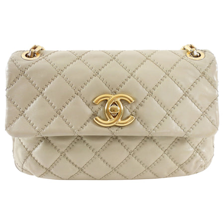 Chanel Greige Leather Ultimate Stitch Flap Bag