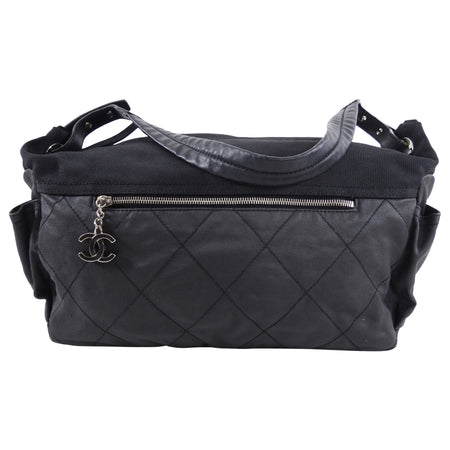 Chanel Paris Biarritz Coated Canvas Quilted Shoulder Bag