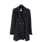 Chanel 98P Black Wool Fitted Long Blazer with Gold CC Buttons - FR36 / 4