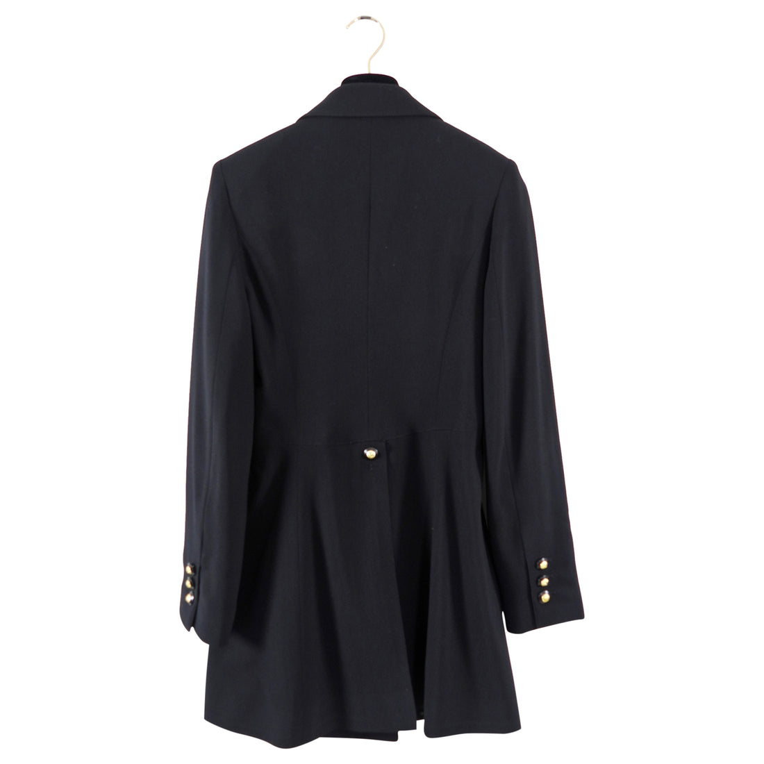 Chanel 98P Black Wool Fitted Long Blazer with Gold CC Buttons - FR36 / 4