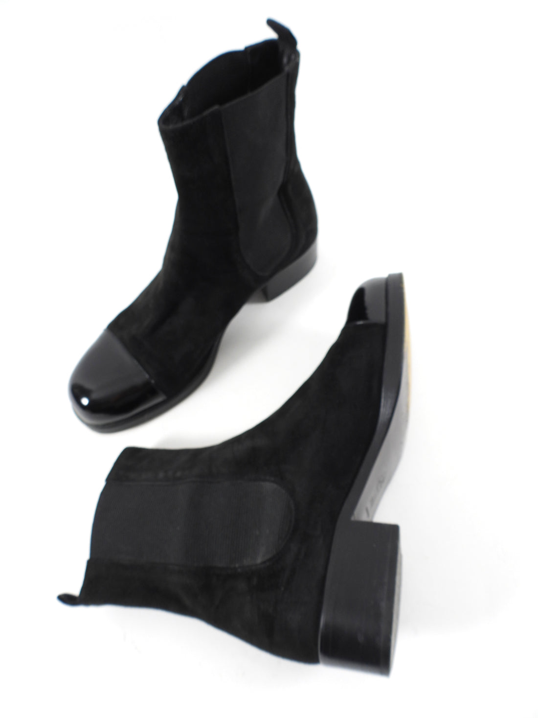 Chanel Suede Cap Toe Ankle Boot - 39.5  / 38.5