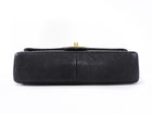 Chanel Surpique Chevron Black Quilted Leather Medium Flap Bag