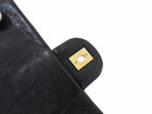 Chanel Surpique Chevron Black Quilted Leather Medium Flap Bag