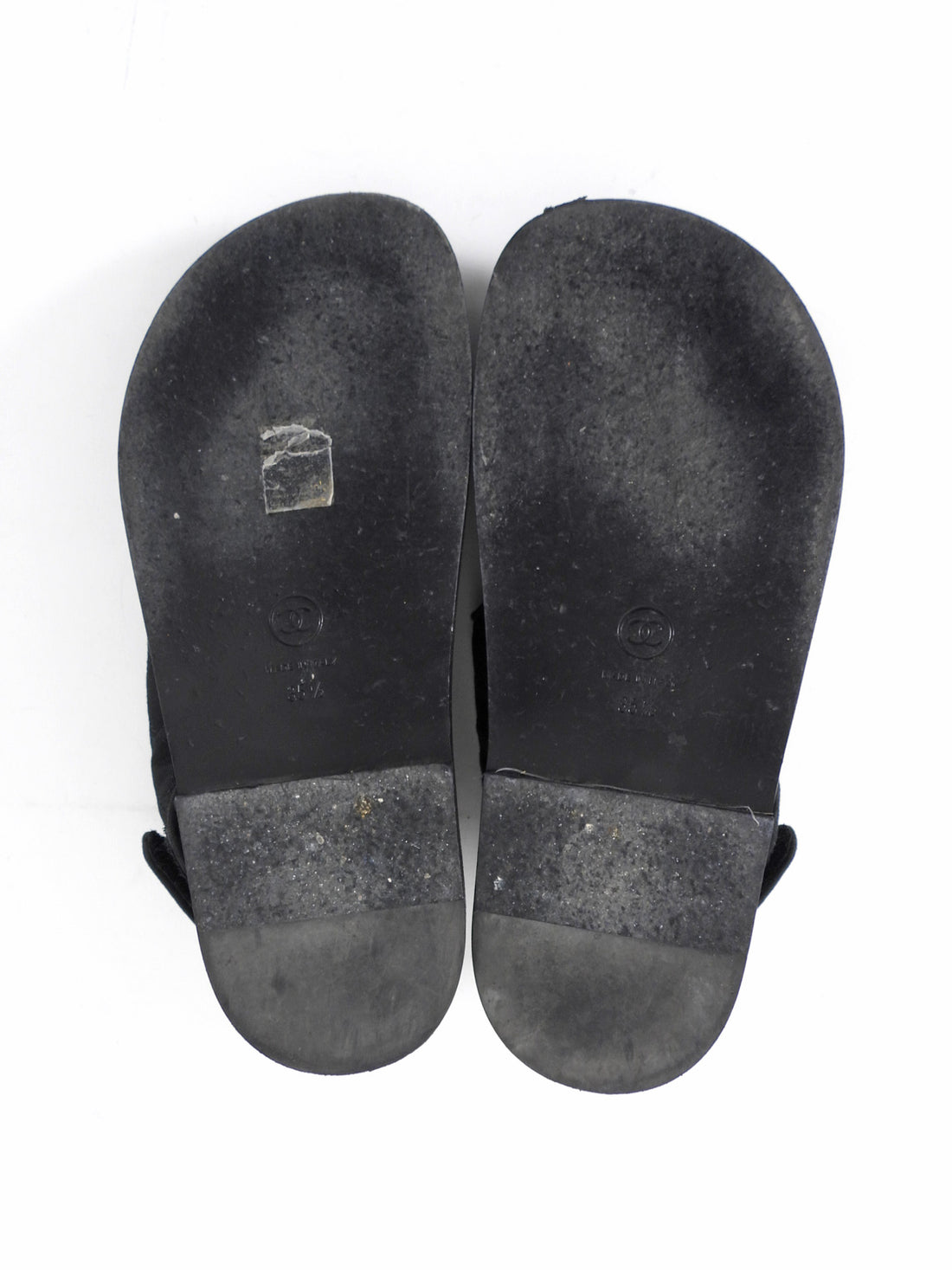 Chanel Black Canvas Quilted Crystal CC Dad Sandals - 37