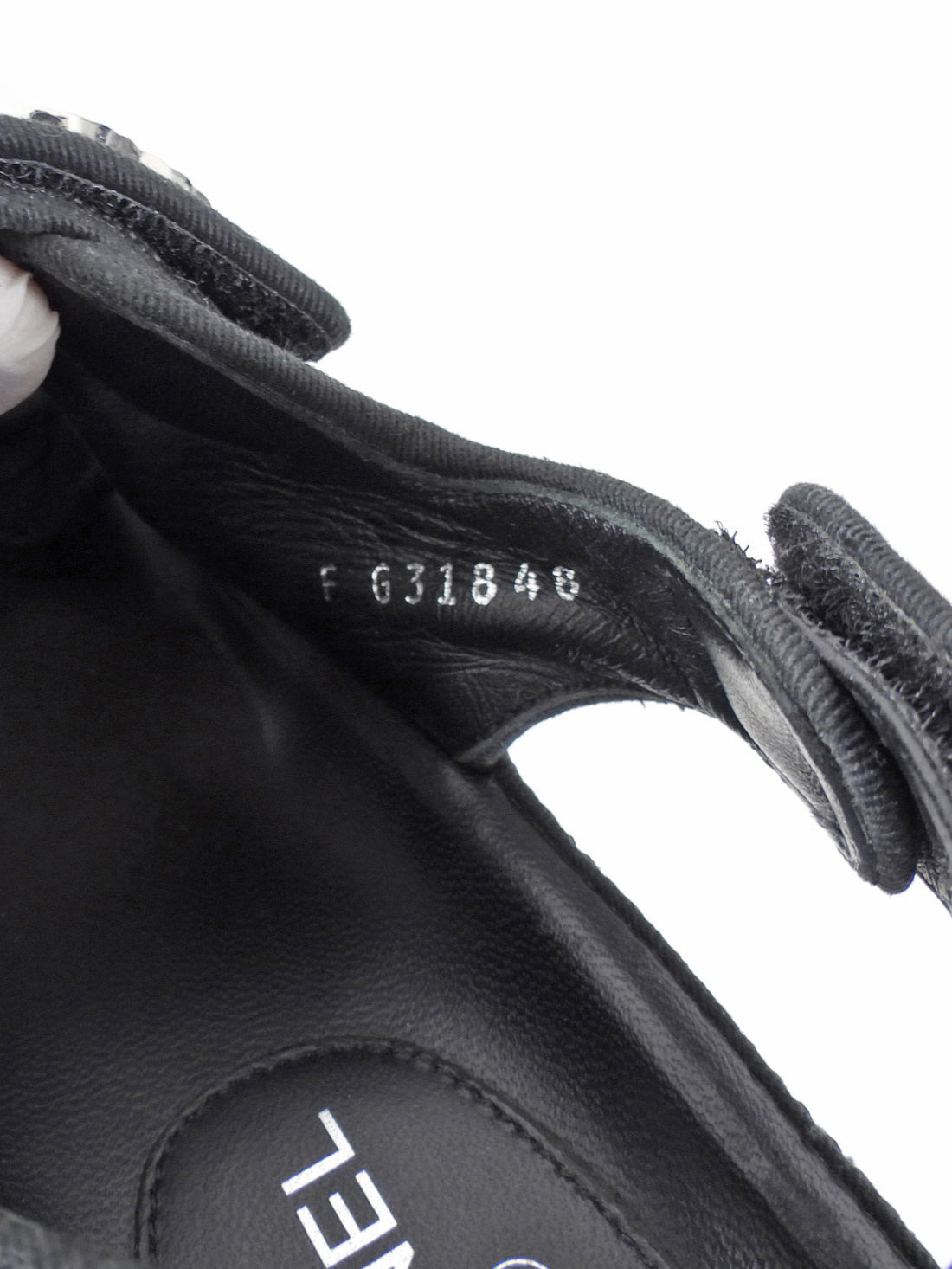 Chanel Black Canvas Quilted Crystal CC Dad Sandals - 37