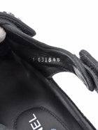 Chanel Black Canvas Quilted Crystal CC Dad Sandals - 37