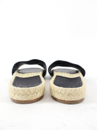 Chanel Black Leather CC Flat Espadrille Slides - 37 / 7