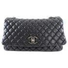 Chanel Black Leather New Bubble Quilt Flap Bag - RHW
