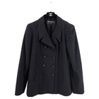 Chanel Black Wool Jacket with Double Row Black CC Buttons - M