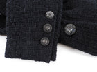 Chanel 2016 Resort Black Tweed Jacket with Ruthenium CC Buttons - FR40 / 6/8