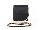 Chanel Black Quilted Leather Small Square Chic Pearls Flap Bag