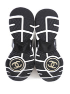 Chanel 22A Black Suede Interlocking CC All Over Logo Sneakers - 40