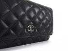 Chanel Black Calfskin Leather Quilted Timeless Wallet on Chain