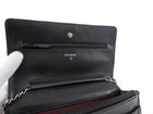Chanel Black Calfskin Leather Quilted Timeless Wallet on Chain