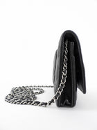 Chanel Black Calfskin Leather Quilted Timeless Wallet on Chain