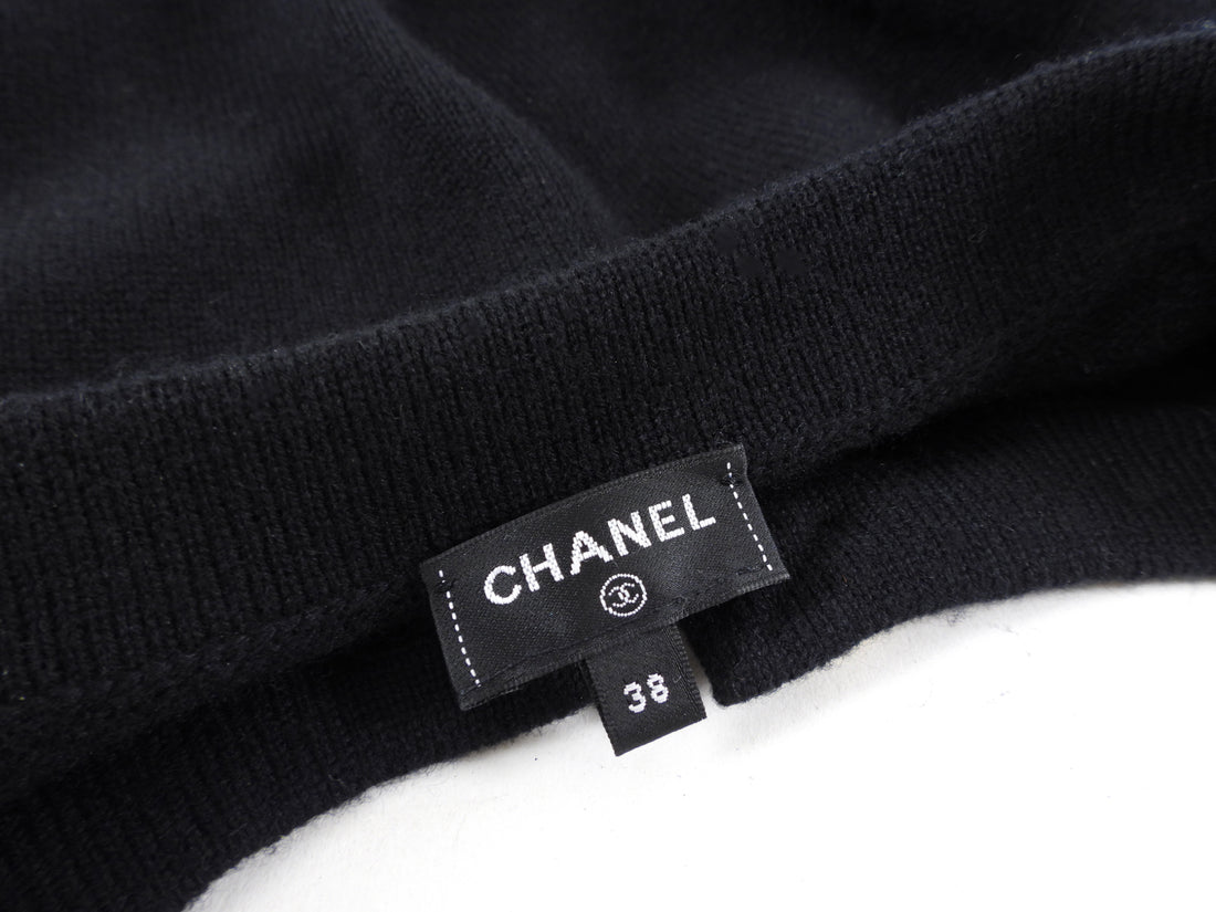 Chanel 22C Black and Off-White Cashmere 4 in 1 Cardigan - FR38 / S