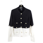 Chanel 22C Black and Off-White Cashmere 4 in 1 Cardigan - FR38 / S