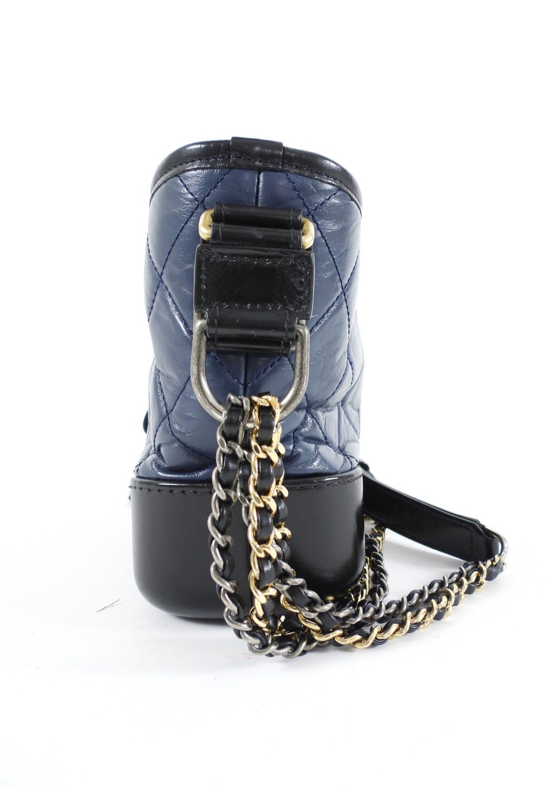 Chanel Small Navy and Black Quilted Gabrielle Chain Bag
