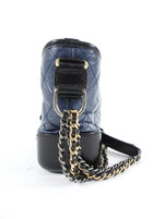 Chanel Small Navy and Black Quilted Gabrielle Chain Bag
