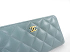 Chanel Blue Caviar Shimmer Leather Small Zippy Wallet