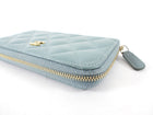 Chanel Blue Caviar Shimmer Leather Small Zippy Wallet
