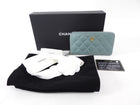 Chanel Blue Caviar Shimmer Leather Small Zippy Wallet