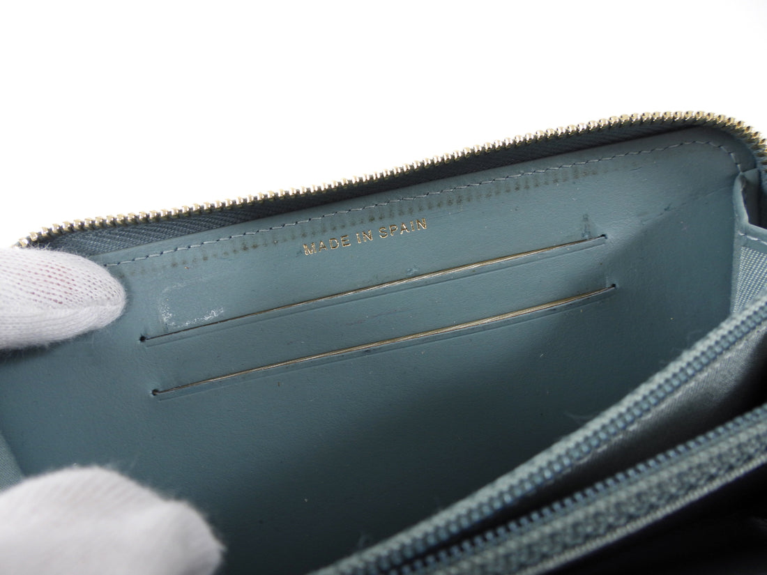 Chanel Blue Caviar Shimmer Leather Small Zippy Wallet