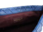Chanel Blue Quilted Leather Chevron Flap Chain Bag