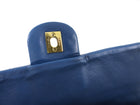 Chanel Blue Quilted Leather Chevron Flap Chain Bag