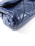 Chanel Navy Blue Quilted Medium Trapeze Accordion Flap Bag