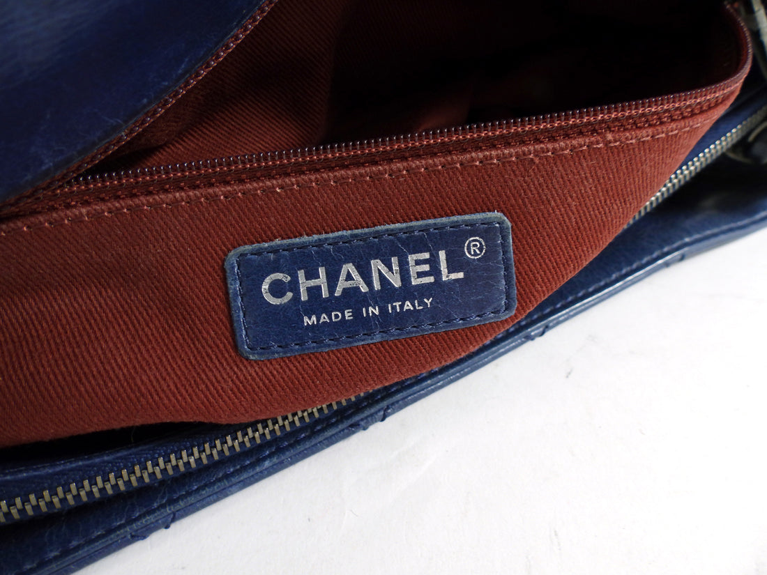 Chanel Large Navy Quilted Leather Coco Soft Flap Bag