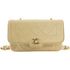 Chanel Vintage 1989 Beige Mini Quilted Border Chain Flap Bag