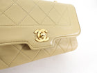 Chanel Vintage 1989 Beige Mini Quilted Border Chain Flap Bag