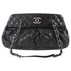 Chanel Black Leather Chic Quilt Bowling Bag
