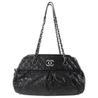 Chanel Black Leather Chic Quilt Bowling Bag