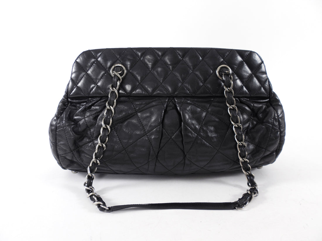 Chanel Black Leather Chic Quilt Bowling Bag