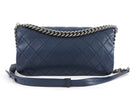 Chanel Navy Blue Quilted Leather Boy Clasp Flap Messenger Bag