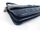 Chanel Navy Blue Quilted Leather Boy Clasp Flap Messenger Bag