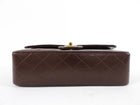 Chanel Vintage 1989 Chocolate Brown Lambskin Small Double Classic Flap Bag GHW