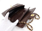 Chanel Vintage 1989 Chocolate Brown Lambskin Small Double Classic Flap Bag GHW