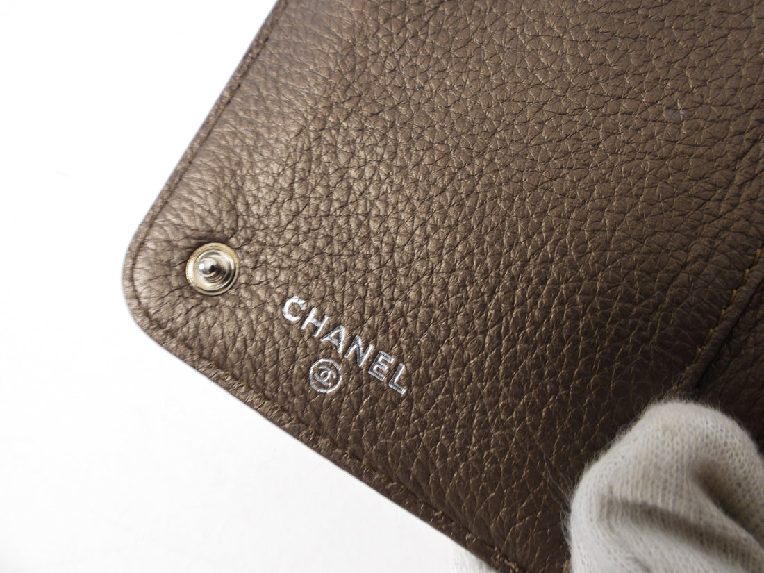 Chanel Metallic Brown CC Chain Zipper Wallet