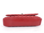 Chanel Red Calfskin Bubble Quilted Medium Single Flap Shoulder Bag