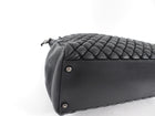 Chanel Black Leather New Bubble Quilt CC Charm Tote Bag