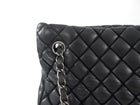 Chanel Black Leather New Bubble Quilt CC Charm Tote Bag