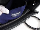 Chanel Black Leather New Bubble Quilt CC Charm Tote Bag
