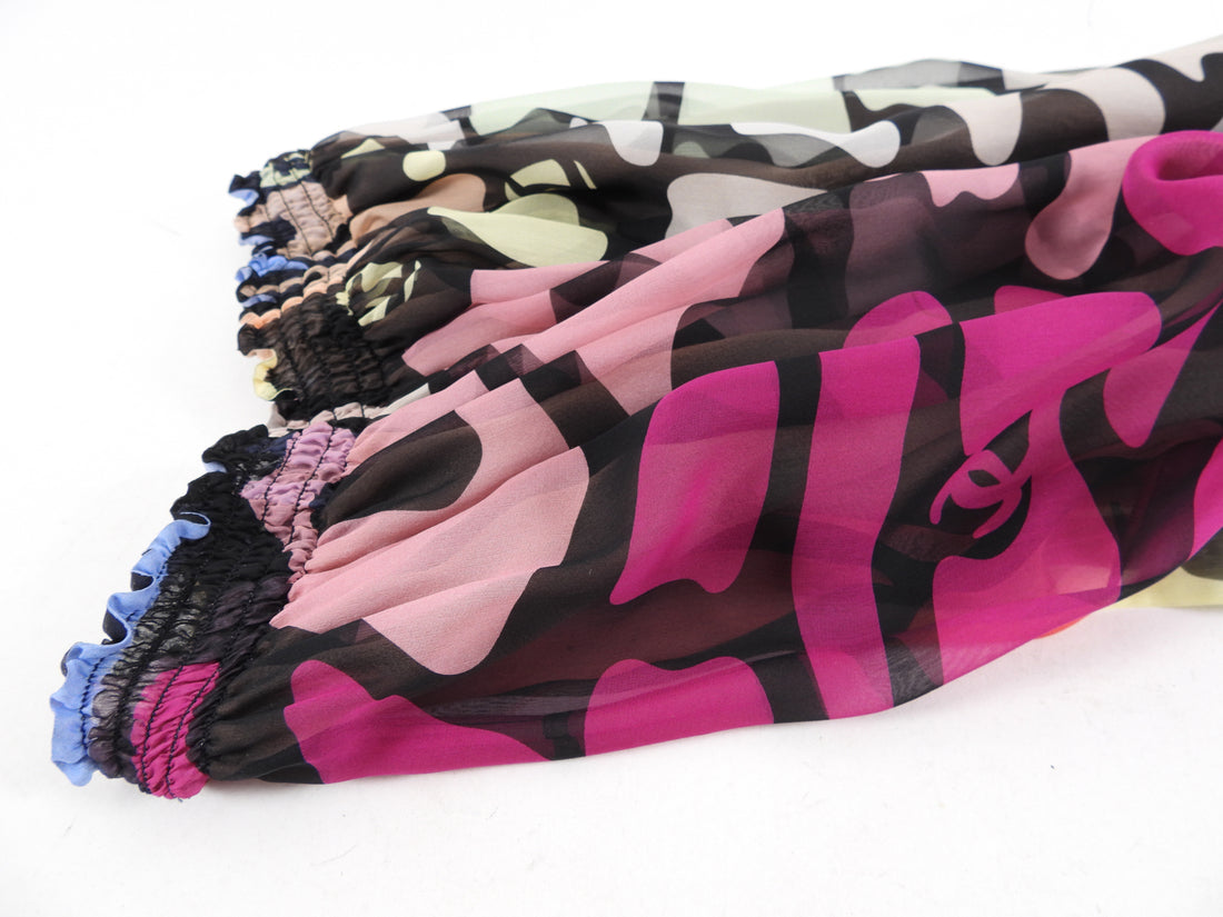 Chanel 22S Sheer Multi Chiffon Strapless Butterfly Gown - S/M