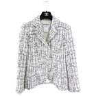 Chanel 06C Black and white Tweed Jacket with Silver Buttons - FR38 / 6