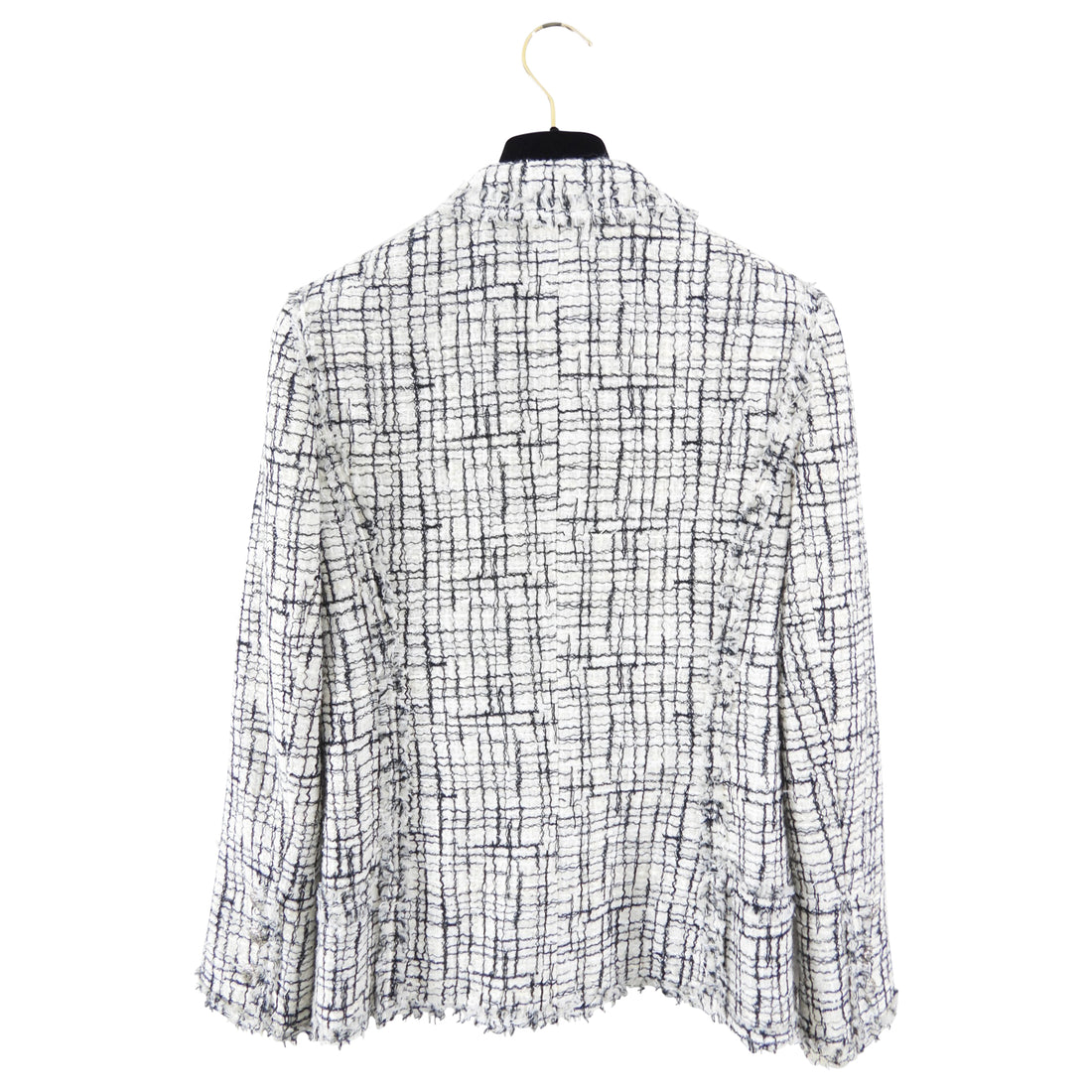 Chanel 06C Black and white Tweed Jacket with Silver Buttons - FR38 / 6
