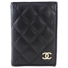 Chanel Black Lambskin Quilted Bifold Card Holder Wallet